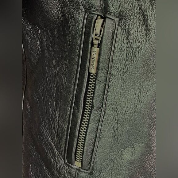 Bradley Bayou Black Leather Jacket Quilted Size S - Picture 5 of 8